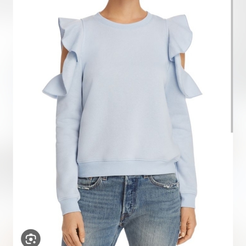 Rebecca Minkoff Gracie Ruffle Cold Shoulder Sweatshirt
